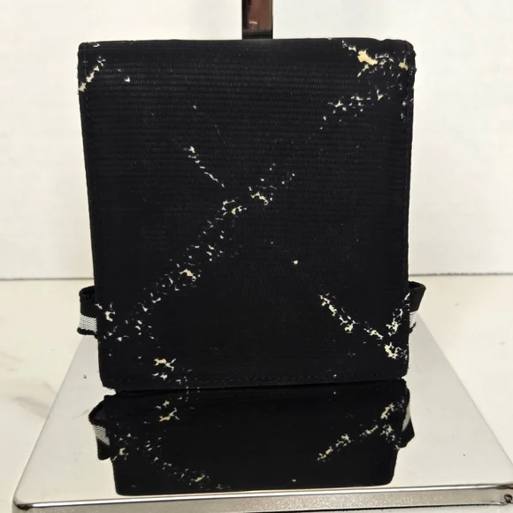 Chanel Black Nylon Bifold Wallet Unisex Vintage Old Travel Line